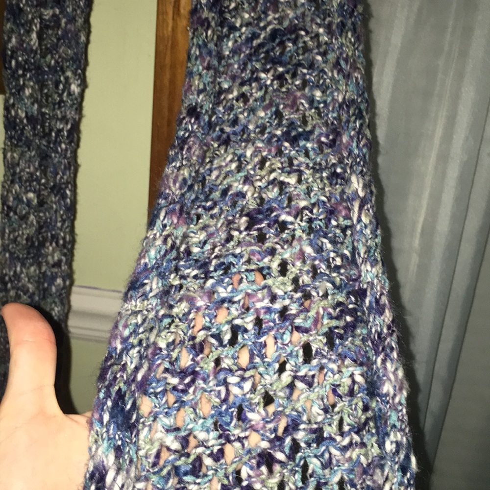 Blue knitted long scarf🔴